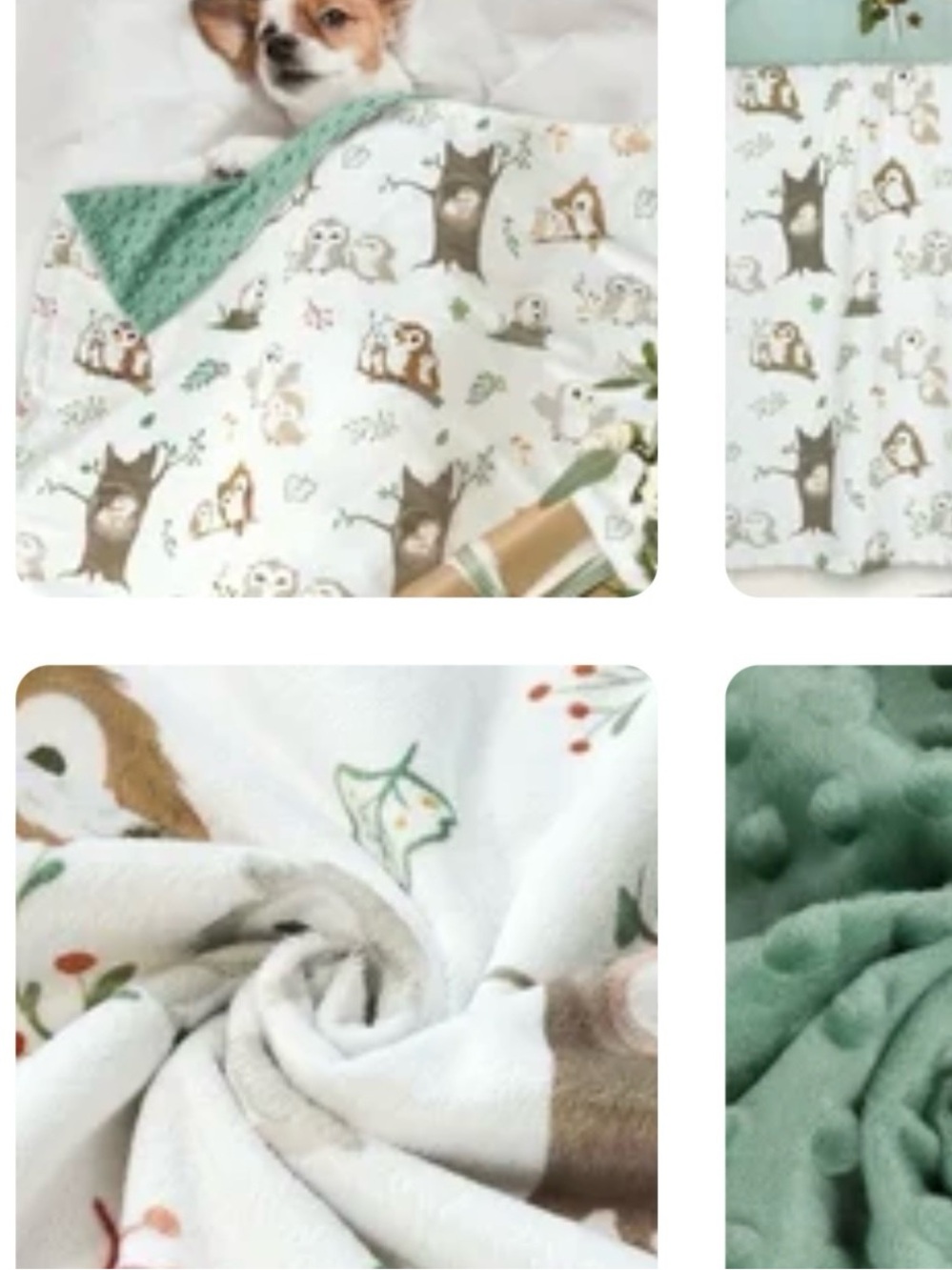 Boprio baby blanket unisex boy & girl ultra soft nursery minky blanket w owls